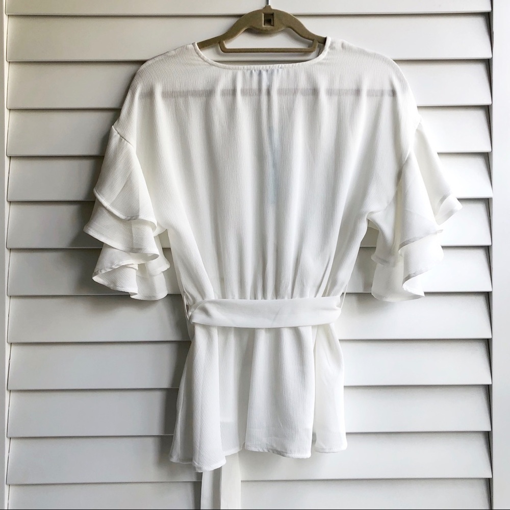 She + Sky Ruffle Wrap Top - Picture 4 of 9